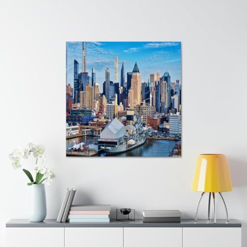 GADGETS WRAP Canvas Gallery Wrap Framed for Home Office Studio Living Room Decoration (17x17inch) - High Rises Buildings In The Newyork City