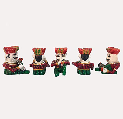 Craferia Export Rajasthani Handicraft Musical Wooden Babla Set Showpiece for Home Decor Set of 5