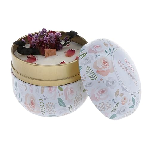 UJEAVETTE® Scented Candle Natural Soy Wax Tin Tea Light Sweet Peach and Green Tea Lemon