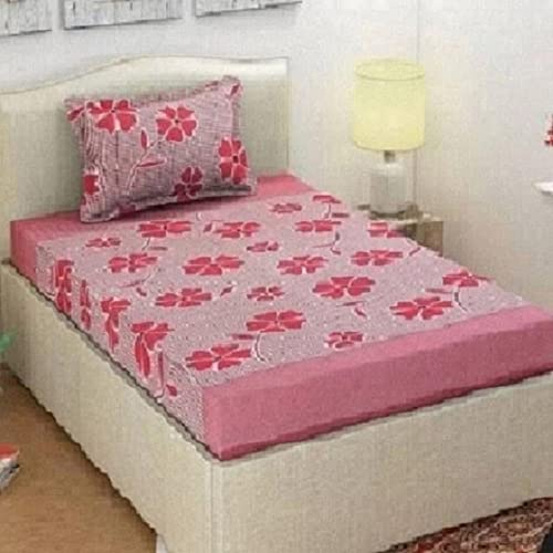 SPRING BOARD Cotton Blend 180 TC Single Bed Size Bedsheet with 1 Pillow Cover - Bedsheet for Single Bed (AMB=52)