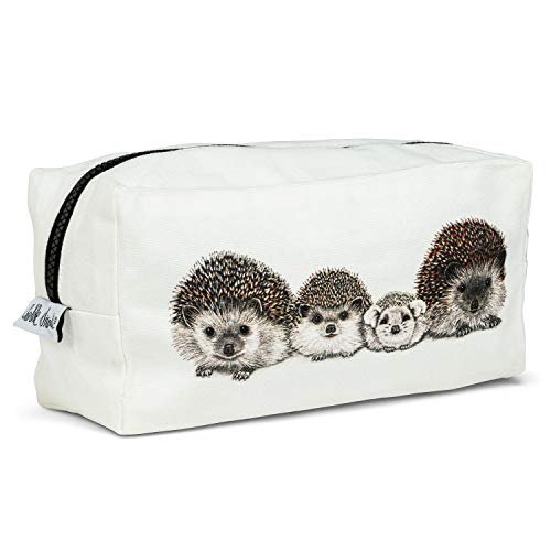 Abbott Collection 56-BONVOY-CN-12 Hedgehog Family Sq Pouch-4.5x9 L, White/Black