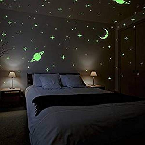 Satya Vipal PVC Magic Night Glowing Radium Stars for Wall Ceiling (Green)