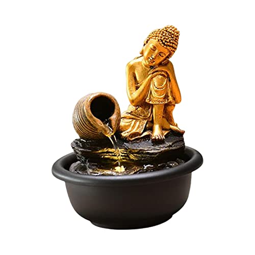 CALANDIS® Tabletop Water Fountain Buddha Statue for Office Farmhouse Birthday Gifts Sleeping Buddha'