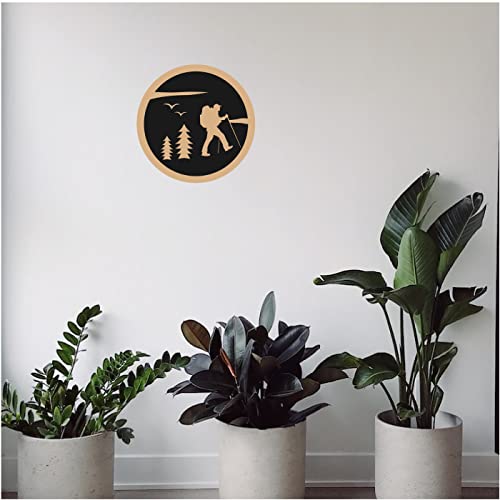 DOTME Travel Adventure Explore Hiking Wooden With Vinyl Sticker Decorative Wall Décor Home Boys Bedroom Living Room House Hall DIY Art 8 INCH (Black)