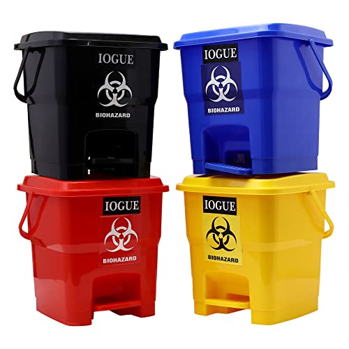 V.S Trader Modern Lightweight Dustbin for Home and Office 10Ltr, Red Black Yellow Blue pack Of 4