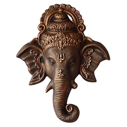 Shawshank Ganesha Face Mural Wall Hanging Mural Showpiece for Home Entrance Decor, Office, Study Room - Idol Statue Lord Ganesha face Wall Mount