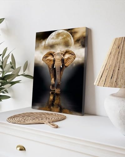 GADGETS WRAP Canvas Gallery Wrap Framed for Home Office Studio Living Room Decoration (9x11inch) - The Nordic Elephant