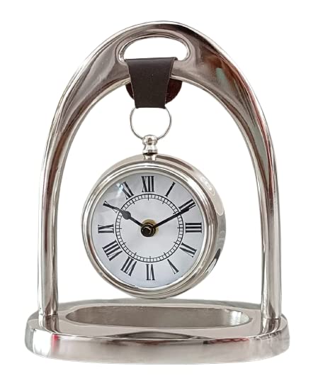 AHSKY Time Instruments Pure Metal Table Desk Stylish Designer Home & Office Decor 8 inch Clock