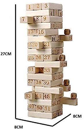 Webby Wooden Jenga Building Blocks Educational Game Toy 54 Pcs