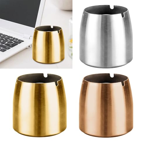 Tapered Ash Holder Portable Stainless Steel Ashtray for Villas Outdoor Patio Argent|Home & Garden|1 Stainless steel ashtray