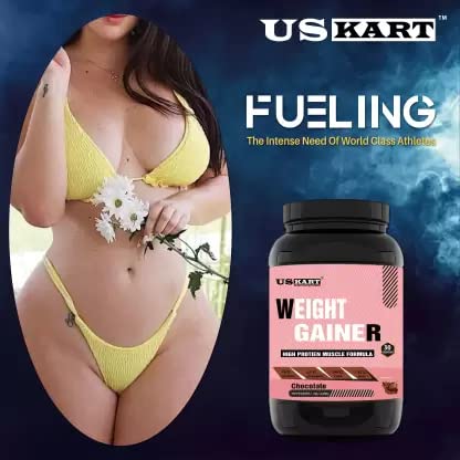 US KART Weight Gainer High Protein Muscle Formula With Chocolate Flavor Weight Gainers/Mass Gainers (Chocolate, 1 Kilogram)