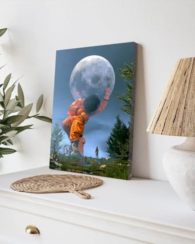 GADGETS WRAP Canvas Gallery Wrap Framed for Home Office Studio Living Room Decoration (9x11inch) - Lunar Dreams