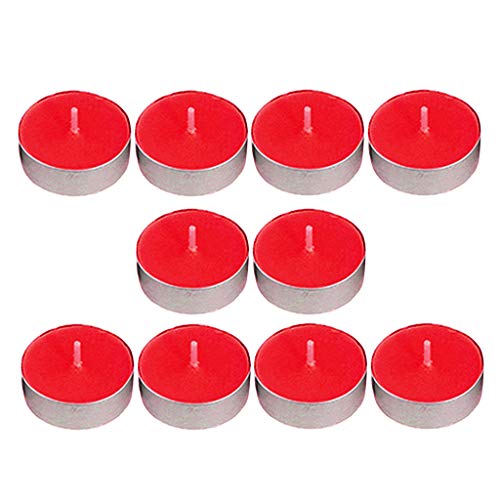 TOG 10pcs Smokeless Round Tealight Candles for Diwali | Festivals| Birthday 3.5x1cm Red'|Home & Kitchen| Home Decor| Candles'