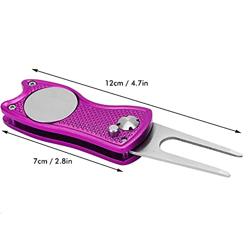 Green Fork, Great Rust‑Resistant Divot Repair Tool for Repair Courses(Purple)