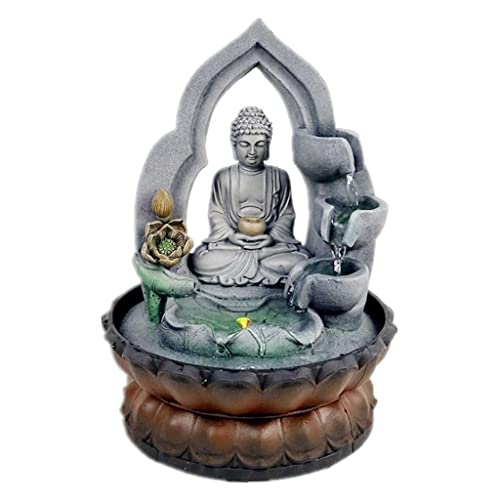 ATORSE® Zen Fountain Buddha Desktop Waterfall Ornament Yoga Figurine Us Plug Statue