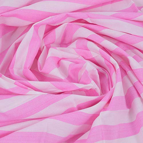 SHISHIR 100% Cotton Soft Beautiful Pink White Striped Bhagalpuri Summer BlanketKhesDoharTop Sheet Chadar in and Size- 245cm X 130cm