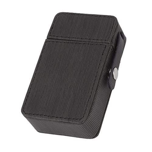 Cigarette Box Protective Cover, Practical to Provide Good Protection Portable Cigarette Box Holder PU for Travel (Black)