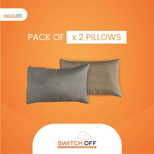 Switch-off Smart Adjustable Mush Color Pillow,Discover The Perfect Pillow for Your Best Night's Sleep (17X27Inch) (Pack of 6, Beige and Grey)