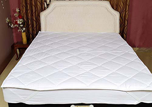 Kuber Industries Soft Microfibre 500 GSM Mattress Padding for Comfortable Sleep, White, 6ft x 6.5ft, Microfiber