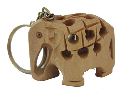 Articia Wooden Black Elephant Key Chain Set of 12 Handmade Decorative Handicraft for Home Decor Gift Item