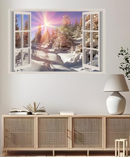 JVERF - JZZA30646 Ukraine Seasons Winter| Self-Adhesive Open Window Wall Sticker