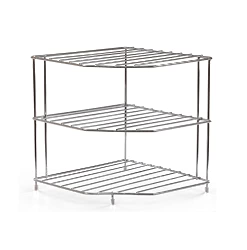 kiosk Kitchen Storage Rack, 3 Tier, Stainless Steel, for Pantry, Countertop and More