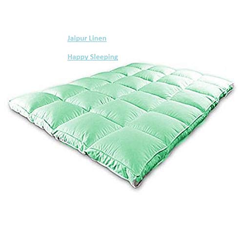 Jaipur Linen 3000 GSM 5 Ft X 6 Ft Small Queen Size Finest Imported Super Microfiber Mattress Padding/Topper-(60"X72")-Mint Green