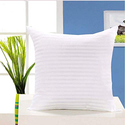 JDX 200 TC Hollow Fiber Stain Striped Cushion (Set of 1, White), B07VLHRG13