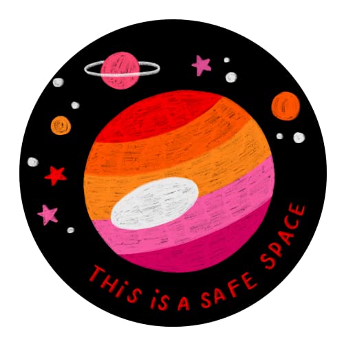 Solar System Safe Space Magnet, Round Inspirational Magnetic Decals for Cars, Refrigerators, Lockers, Whiteboards, Diversity and Inclusivity Magnets for Classrooms, 5.5 Inches