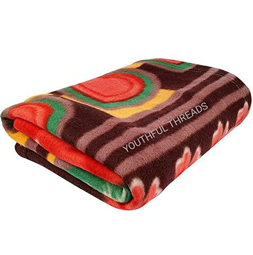 YOUTHFUL THREADS Winter Soft Fleece Double Bed Blanket Printed Multicolor - 90 x 90 inch (2)