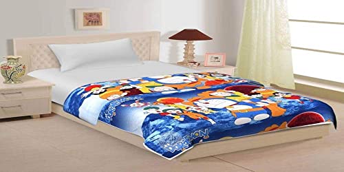 GodSun Harvest Doraemon Cartoon Printed Single Size (85x55 Inch) Bedsheet for Kids