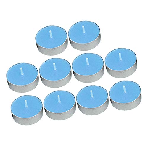 ATORSE® 10Pcs Smokeless Round Tealight Candles 3.5X1Cm Blue