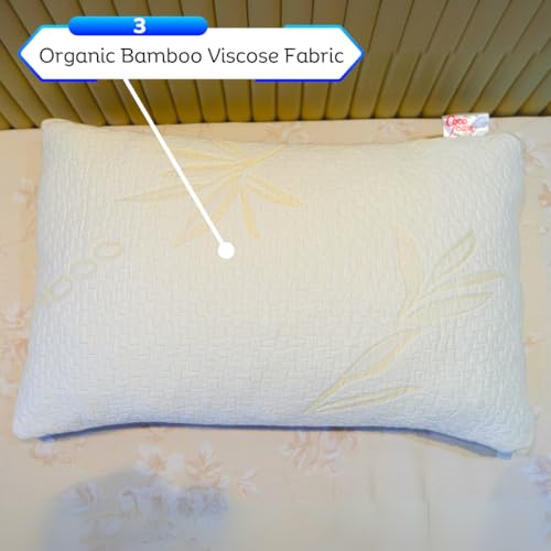 COCOFOAM Memory Foam Bamboo Pillow – Infused with Cool Gel for Breathable Comfort, Washable Cover, Easy to Handle, and Perfect Head & Neck Support for a Restful Night's Sleep.