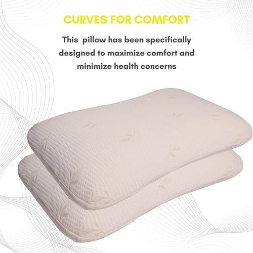 HomeHive Memory Foam Pillow Neck & Shoulder Lumbar Pain Relief Contour Cervical Super Soft & Fluffy-PO1(S_K_E_20022043_Off White)