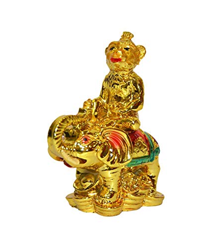 Arina Creation Vastu Feng Shui Elephant, Monkey, Laughing Buddha for Wealth, Strength and Success (8 x 5 x 9 cm)