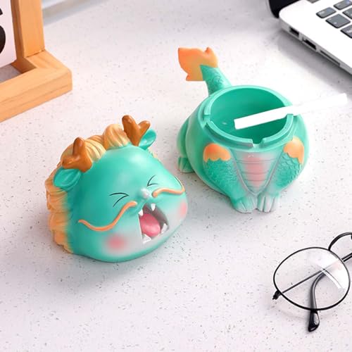 MYADDICTION Small Dragon Statue Ashtray Chinese New Year Dragon Figurine for Office Desk