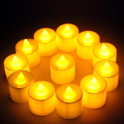 Candl light Plastic LED Tealight Candles Plastic Flameless and Smokeless LED Candles (Yellow)