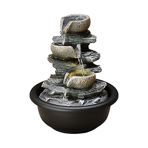 CALANDIS® Indoor Waterfall Fountains Meditation Relaxing Office Decor Desktop Fountain Pan | 1 Tabletop Fountainâ (EU Plug)