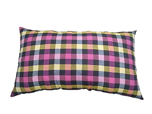 JY Medium Soft Cotton Sleeping Pillow with Premium Cotton Filling | Multi-Check-Pattern | Set of 2| 16x25 Inches Size |