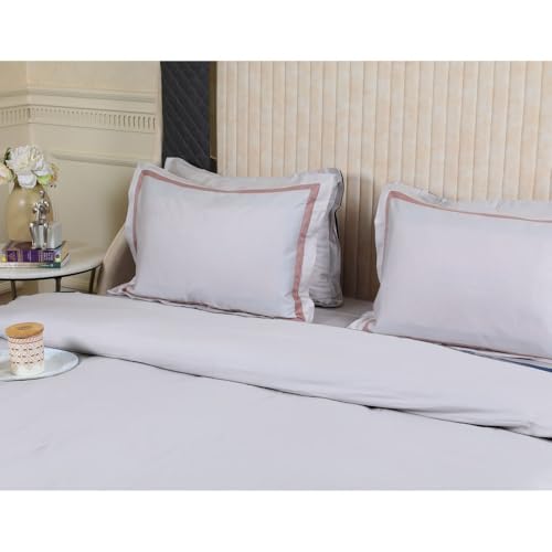 Etonner Audley Bold Border Silver Double Bed Sheet