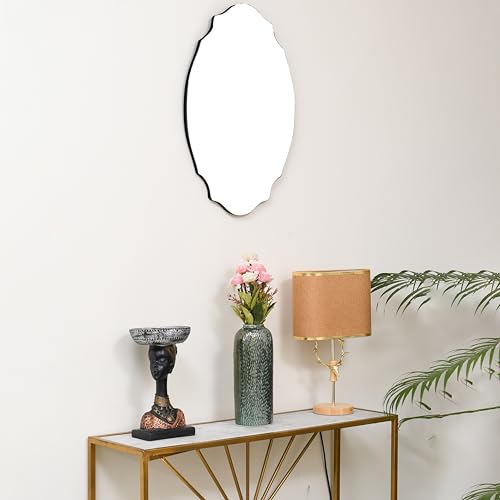 AMI Oval flower Designed Wall Mirror for Bedroom Livingroom & Bathroom