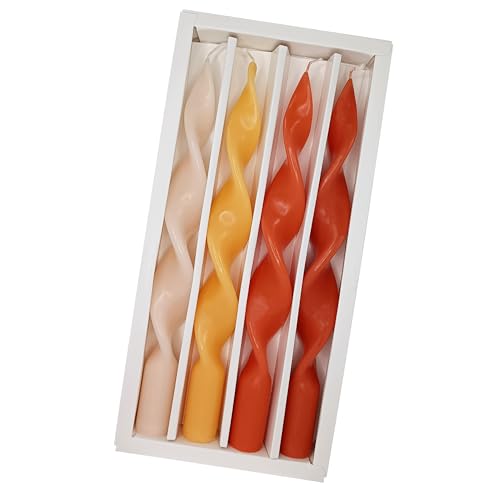 Spiral Taper Candle Long Candlesticks 10 INCH Orange Candlestick Twisted Candles Unscented Candle for Home Décor Weddings Festive Seasons Holiday