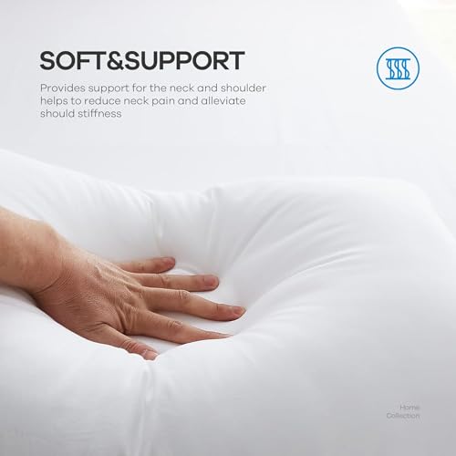 Perfect Sleeper 20x30 Inch Set of 6 Pillows, Soft Density for Stomach and Back Sleepers, Queen size, Pack of 6, White, 51 x 76 cm - Plain White