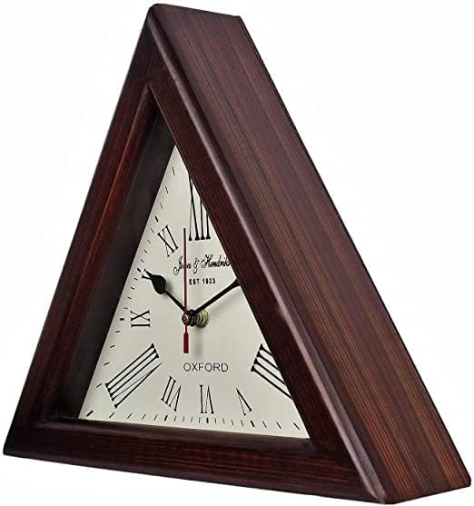 Delight 12 inch Wooden Desk Clock Triangle Design Desk Clock I Home Decor