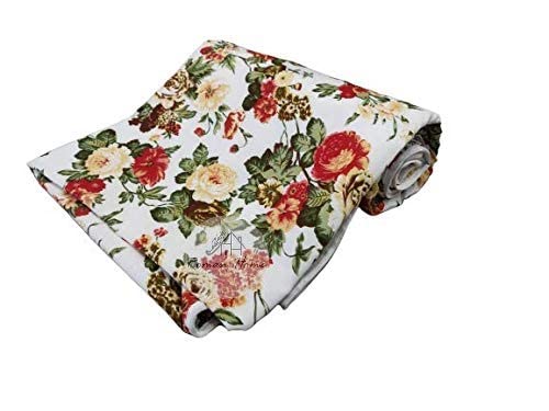 LRSDAA Flowers Print 40% Cotton & 60% Microfiber and Single Bed Reversible AC Blanket/AC Dohar 240x210cm.