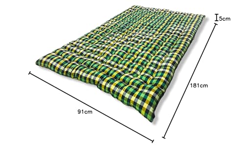 Deevine Craft Soft Cotton Quilt | Foldable Light Weight Filled Single Firm Mattress| Gadda (Multicoloured, 1 Sleeping Capacity, 3 x 6 ft or 72 x 36 Inches)