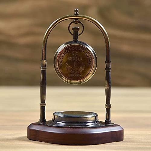 Vintage collection Brass Table Clock with Compass Clock.012