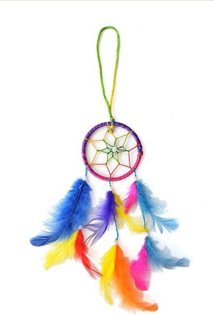 UVID Art and Craft Supplies Feather Windchime (10 inch, Multicolor)