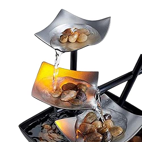 CALANDIS 3 Tier Tabletop Fountain USB Powered for Feng Shui Decoration Ornament Gift