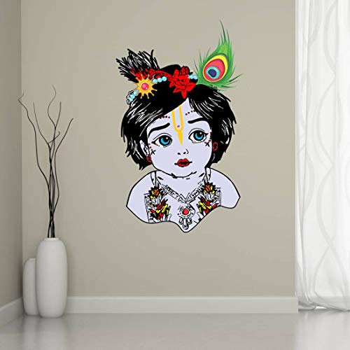 Bal Krishna Self Adhesive VinylWaterproof Decorative Wall Stickers for Hall, Bedroom, Kitchen and Furniture